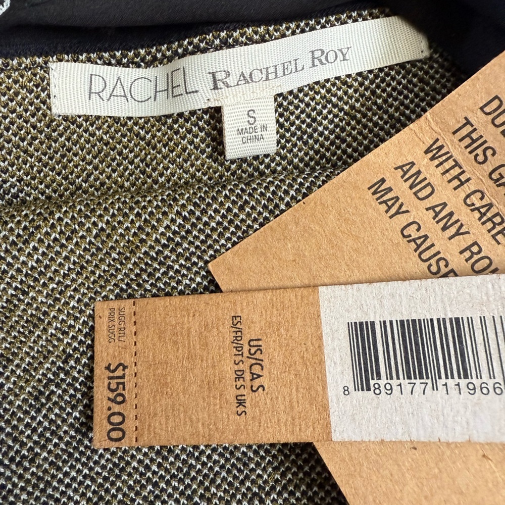 RACHEL Rachel Roy SMALL Black and Green Geometric Midi Dress, NWT - Picture 9 of 11